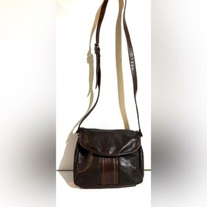 Enny vintage Chic Brown Leather Crossbody Bag